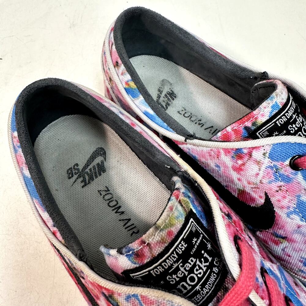 EXCELLENT Nike SB Stefan Janoski Canvas PRM Cherry Blossom Floral Pink 8 - Picture 8 of 10